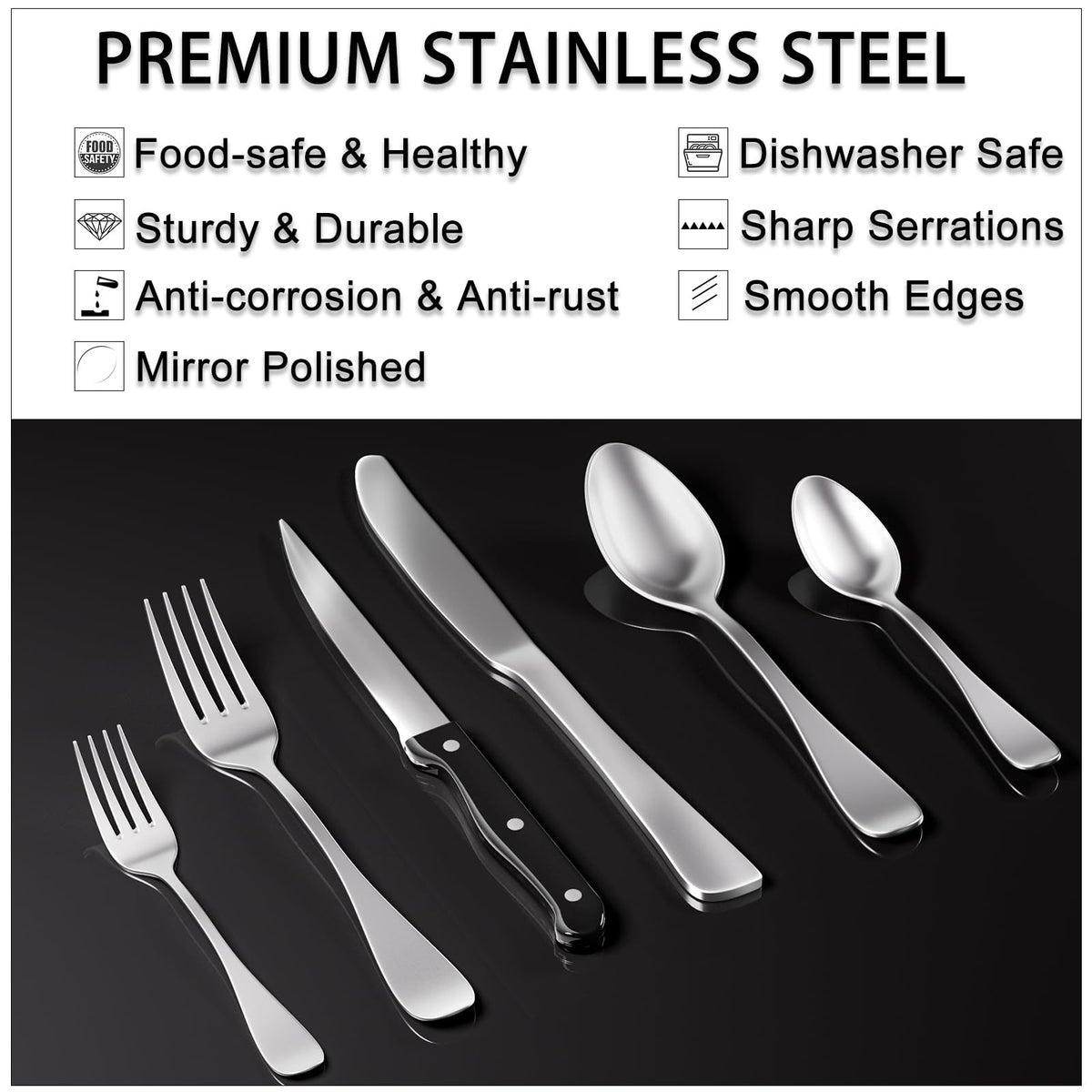 JUNLIN mirror-polished silverware ready for daily use
