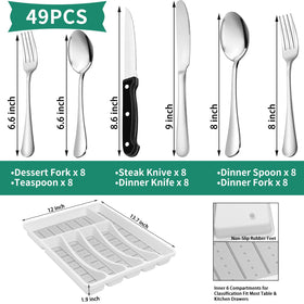 JUNLIN six-compartment drawer organizer keeps utensils sorted