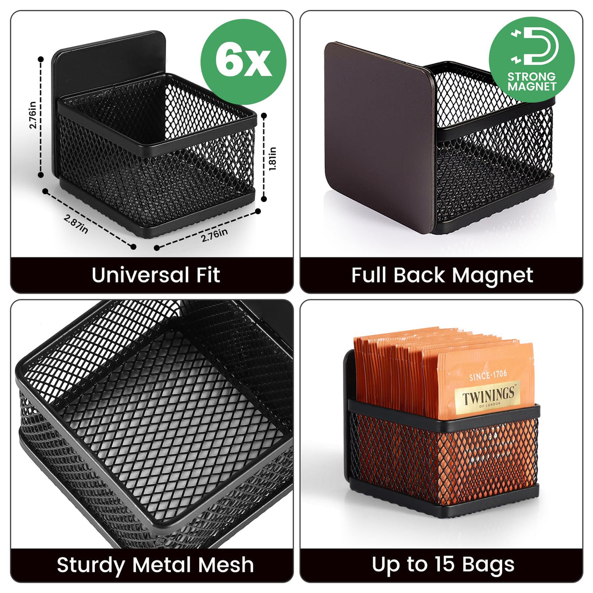 JUNLYNEST six-pack tea bag display on shelf keeps flavors visible