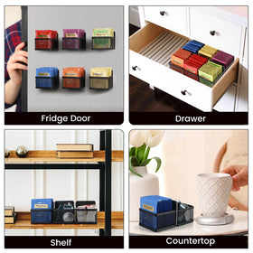 JUNLYNEST vertical tea bag organizer attached to metal surfaces