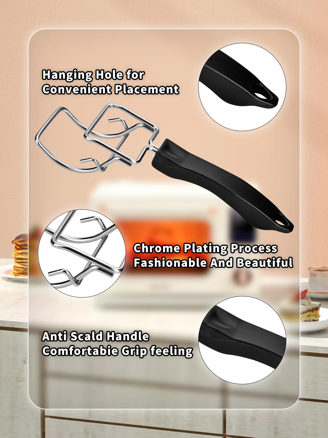 JUNTIANZE oven rack pull tool helps slide out hot racks safely.