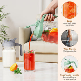 JunVpic pitcher ergonomic handle supports comfortable, stable pouring.