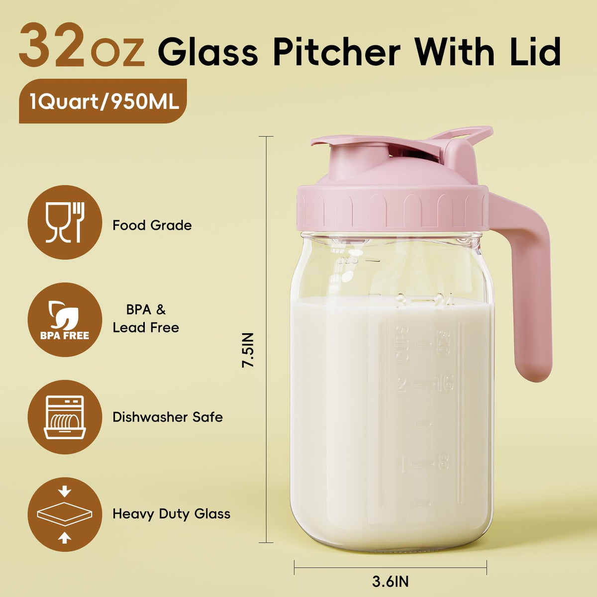 JunVpic pitcher lid shows leak-proof seal for fridge storage and odor control.