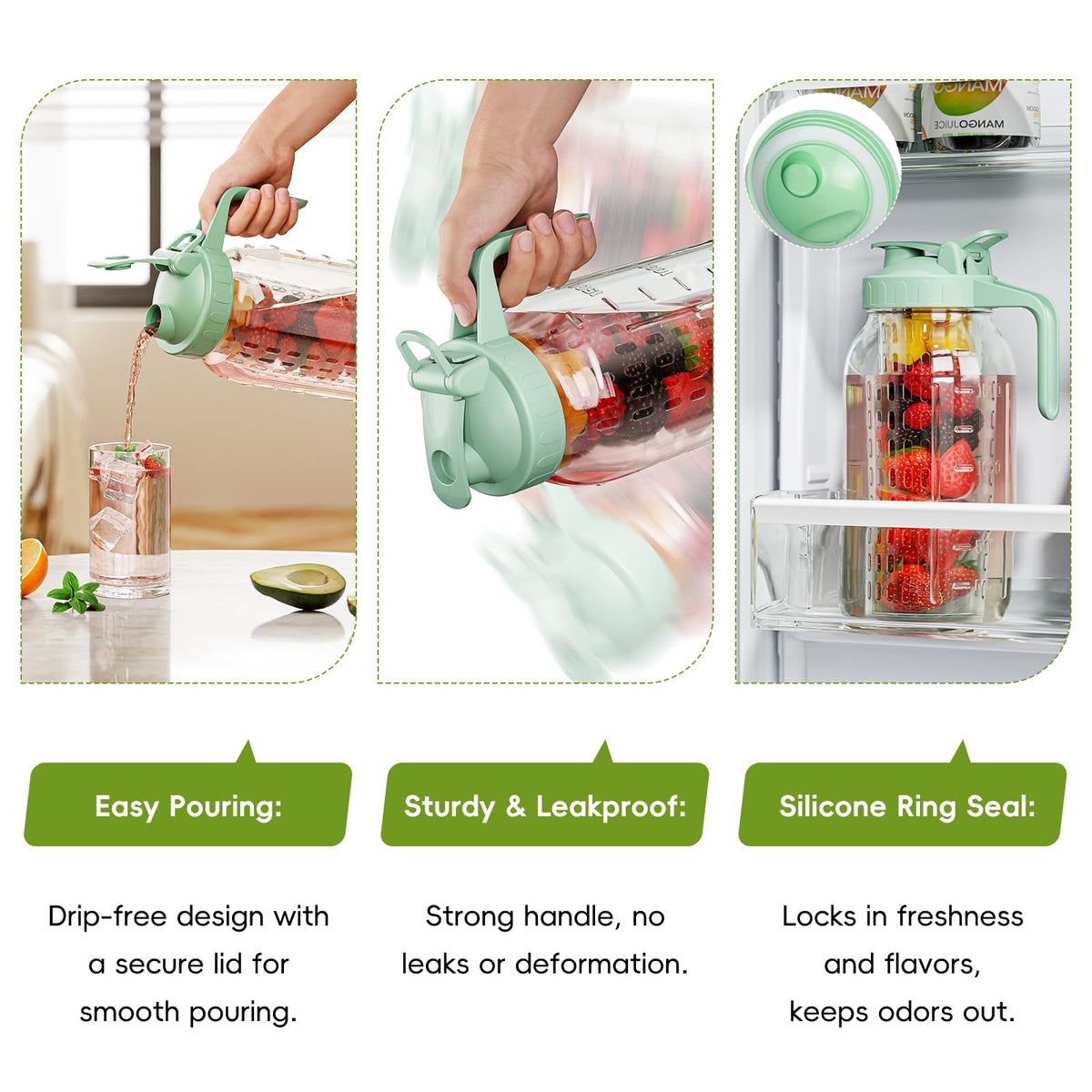 JunVpic clear design shows fresh fruits for colorful beverages