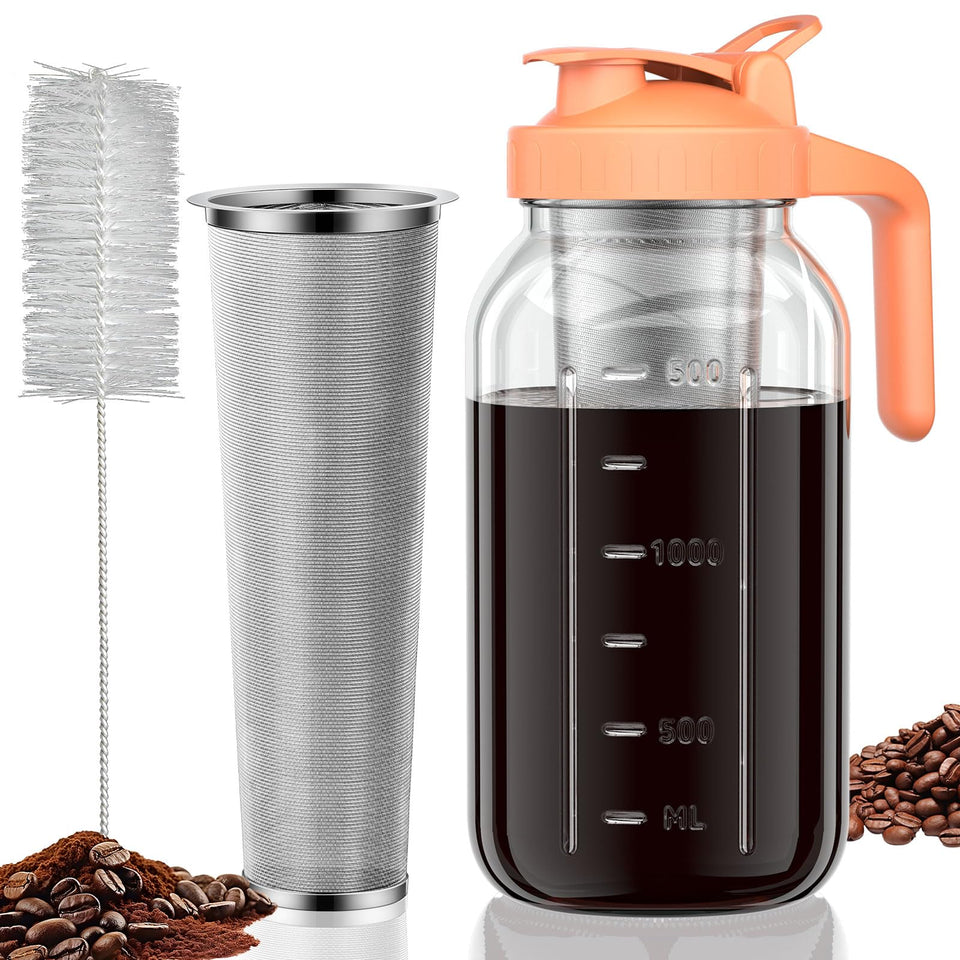 JunVpic cold brew jar with spout lid and handle for easy pouring