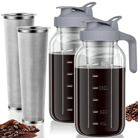 JunVpic cold brew pitcher 64oz front view showing capacity and glass clarity