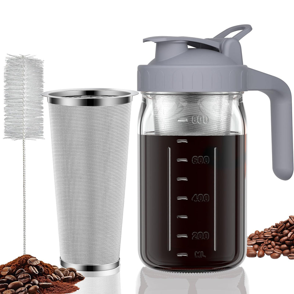 JunVpic cold brew pitcher with spout lid for mess-free pouring.