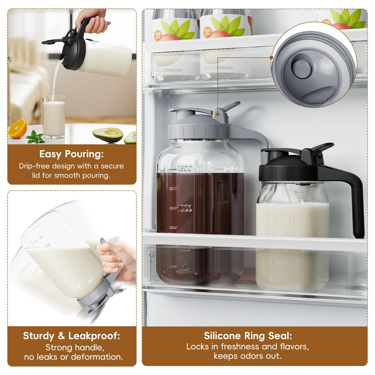 JunVpic dual leak-proof seal keeps contents fresh and odor-free