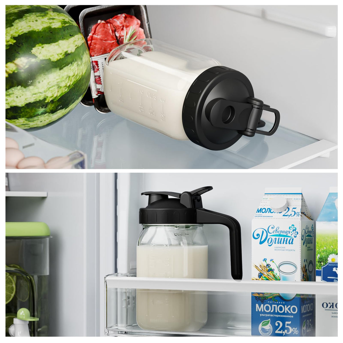 JunVpic ergonomic handle supports full jar for safe pouring