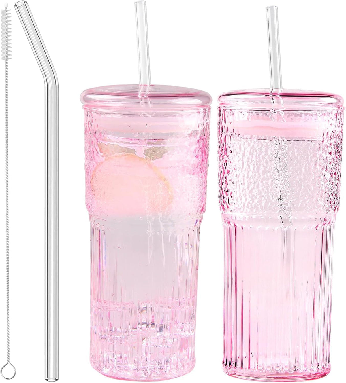 JunVpic glass coffee cup with lid and straw for stylish, spill-free sipping