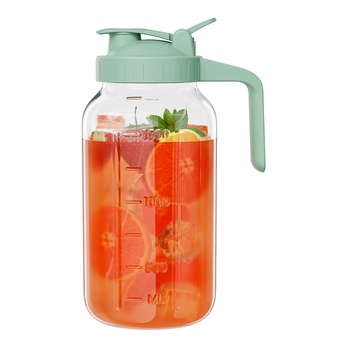 JunVpic glass mason jar pitcher with wide mouth for easy filling and cleaning.