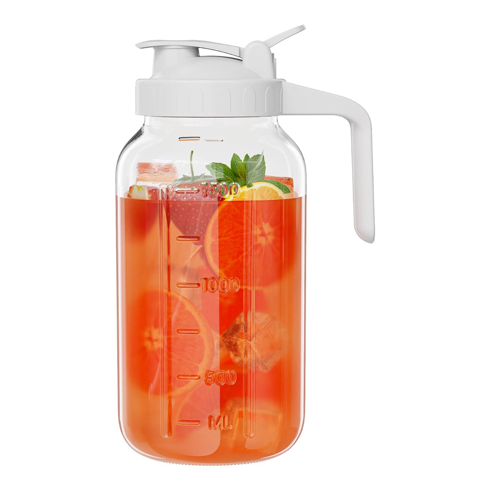 JunVpic glass mason jar pitcher with 64oz capacity for cold drinks and batch beverages