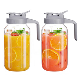 JunVpic Glass Mason Jar Pitcher 64oz with pour spout for cold brew.
