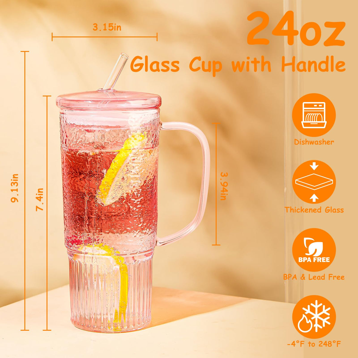 JunVpic pink hammered-texture tumbler ideal for stylish daily use