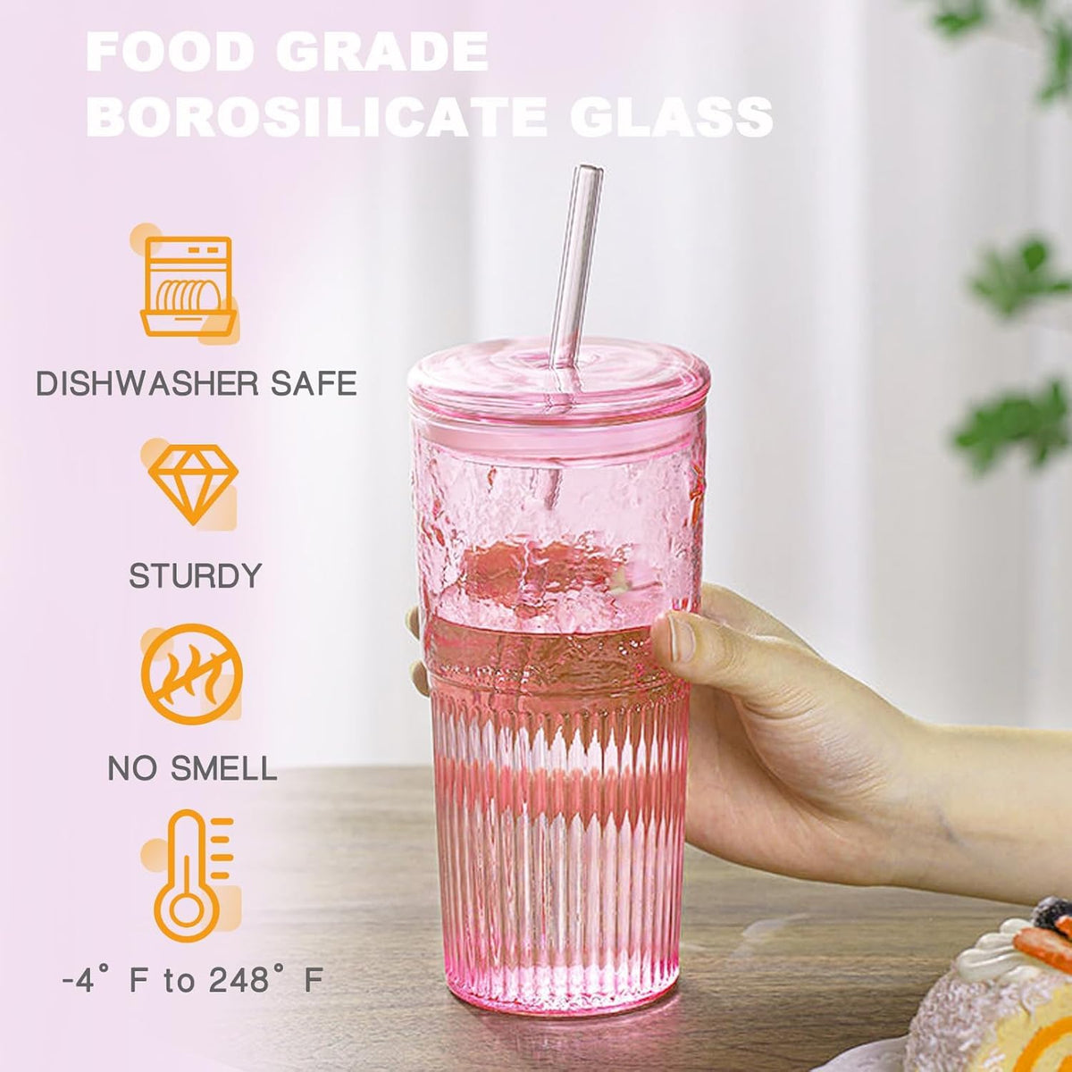 JunVpic sealing glass lid on a 20oz tumbler for airtight sun tea brewing