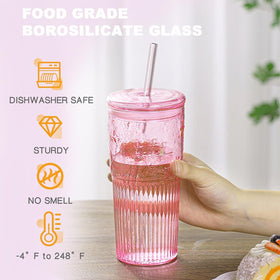 JunVpic sealing glass lid on a 20oz tumbler for airtight sun tea brewing