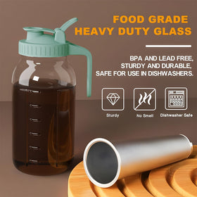 JunVpic 64oz Glass Cold Brew Pitcher with Handle & Stainless Filter