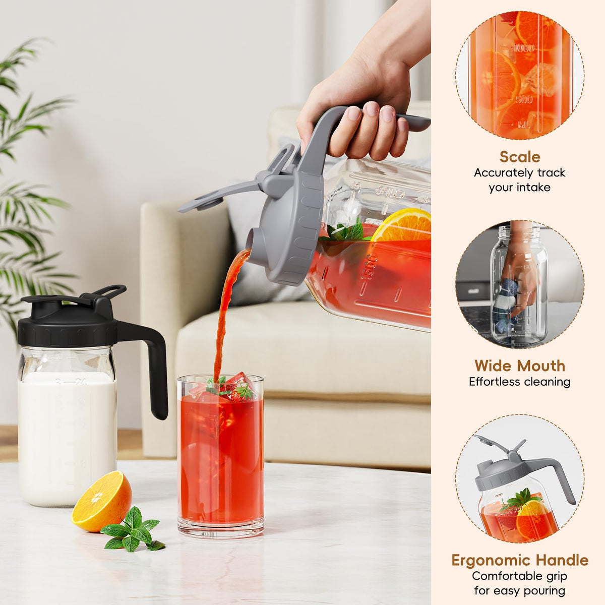 JunVpic wide-mouth jar makes cleaning and filling easy
