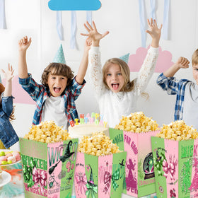Junyaoii witch snack boxes arranged for popcorn and treats at festive events.