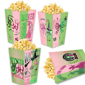 Junyaoii witch-theme popcorn boxes in green and pink for candy buffets and party decor.