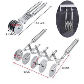 Juome adjustable wheel roller showing versatile widths for pastry designs