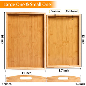 JUPELI small bamboo tray with handles for compact snacks and desserts.