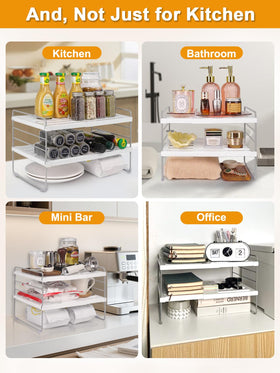 JUPELI kitchen-organization-solution neatly tidies countertops and cabinets.