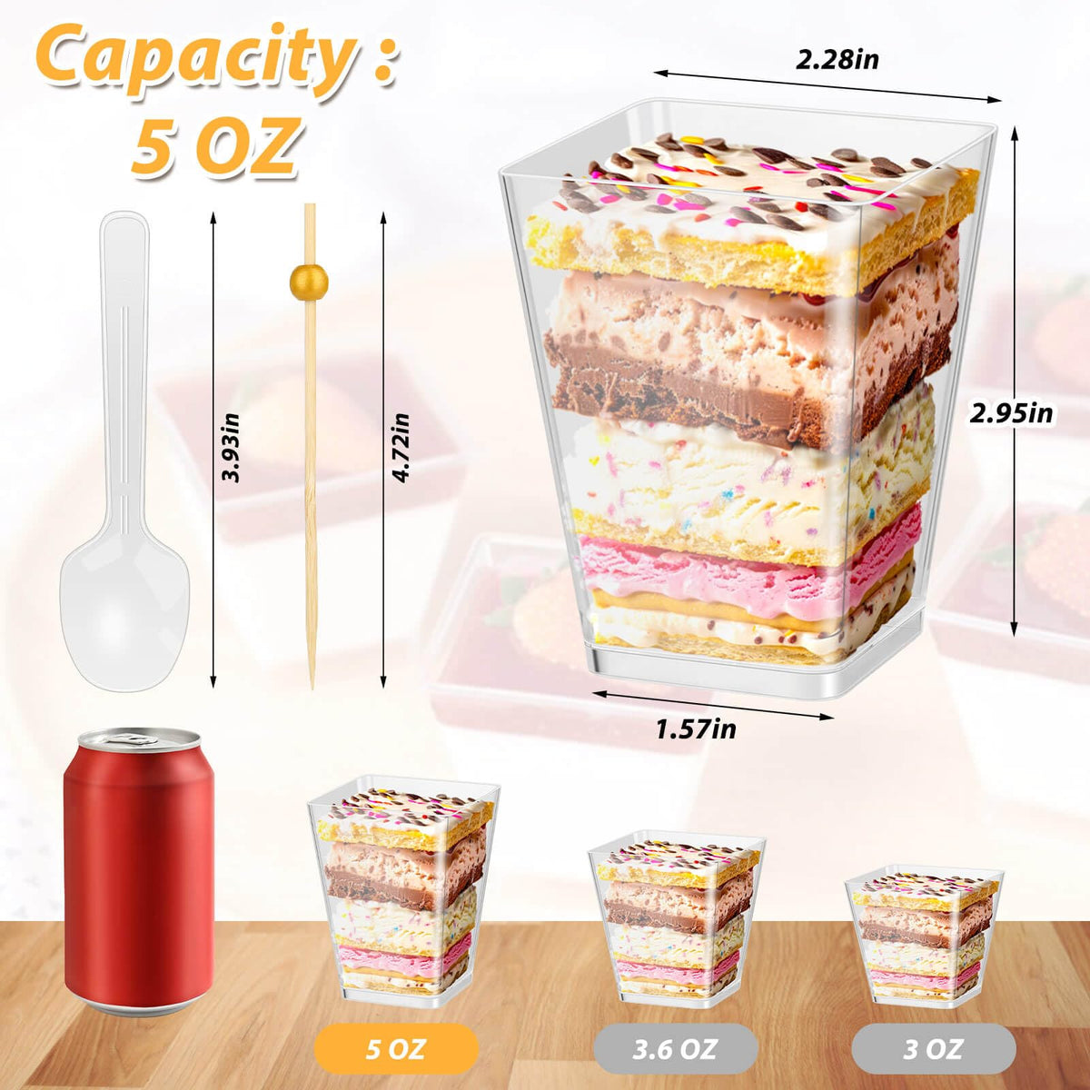 Jupwalz clear mini cups stacked neatly for storage and reuse.