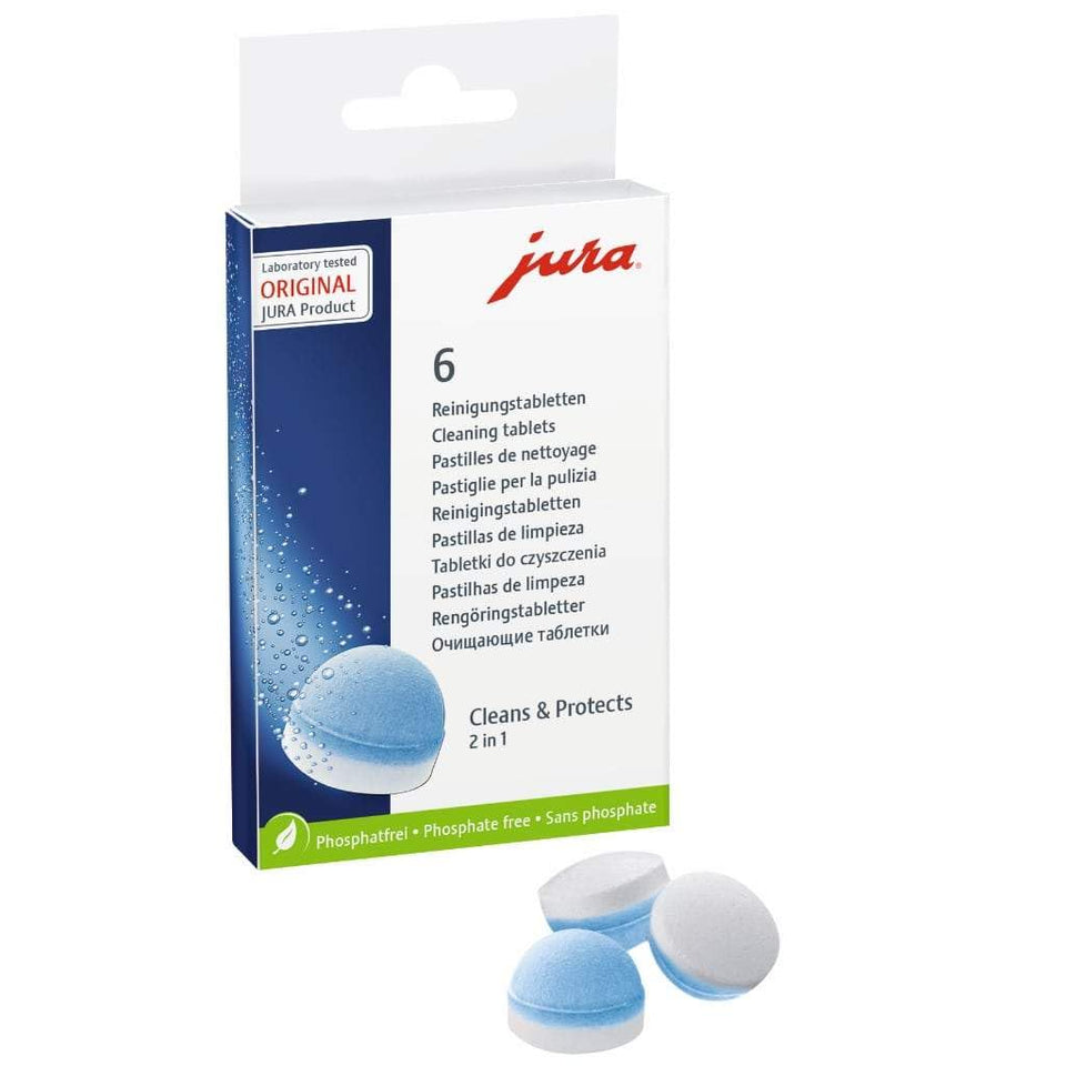 JURA 2-phase cleaning tablets pack for automated cleaning cycles and machine protection