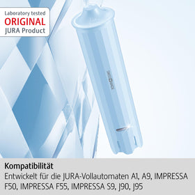 Jura CLARIS Blue+ helps remove chlorine for cleaner tasting water.