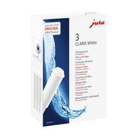 JURA CLARIS White 3-pack cartridge for automatic machines delivering consistent flavor.