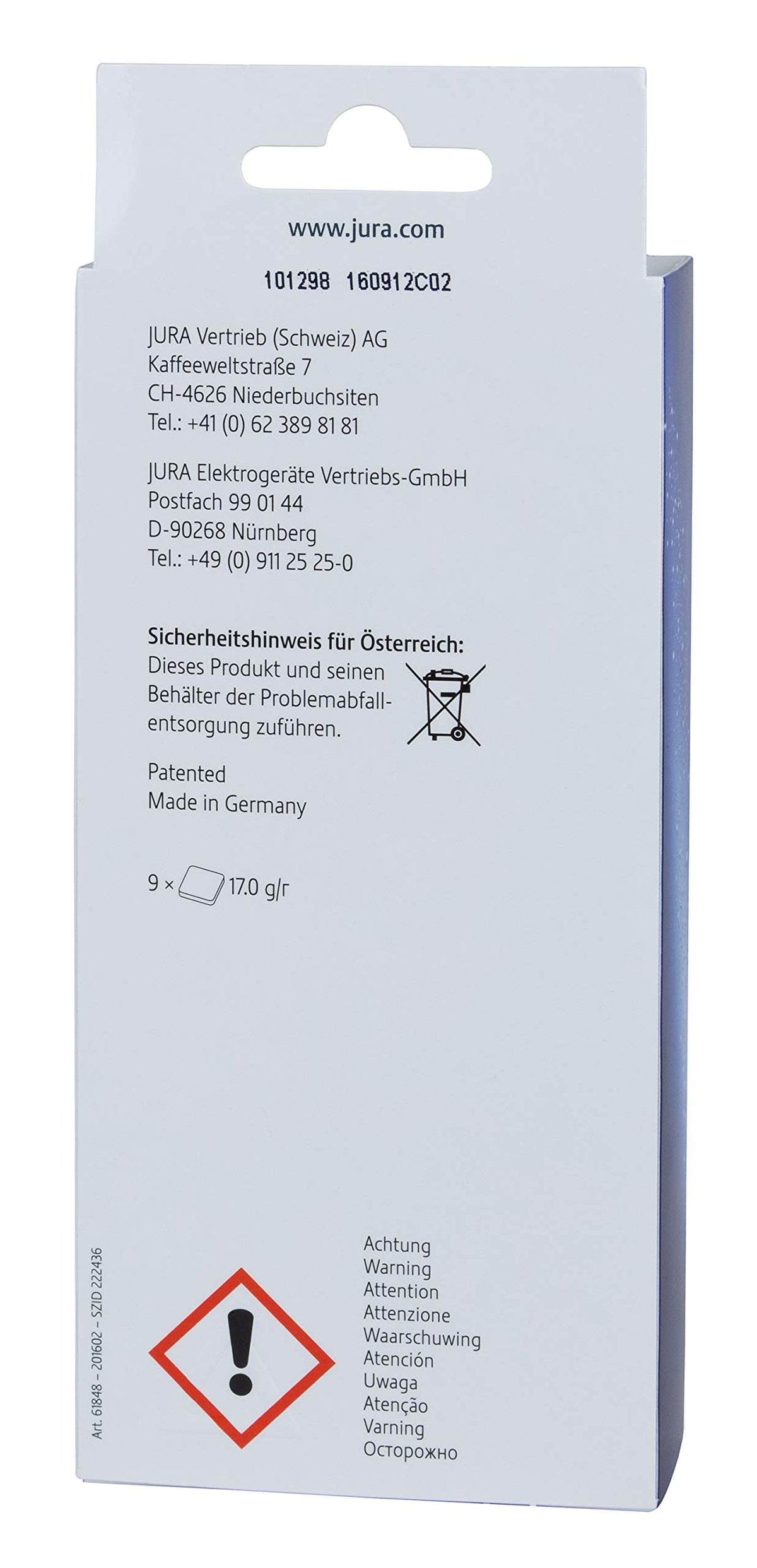 Jura F7/F8/F60 and E8/E9 compatibility for cleaning cycles