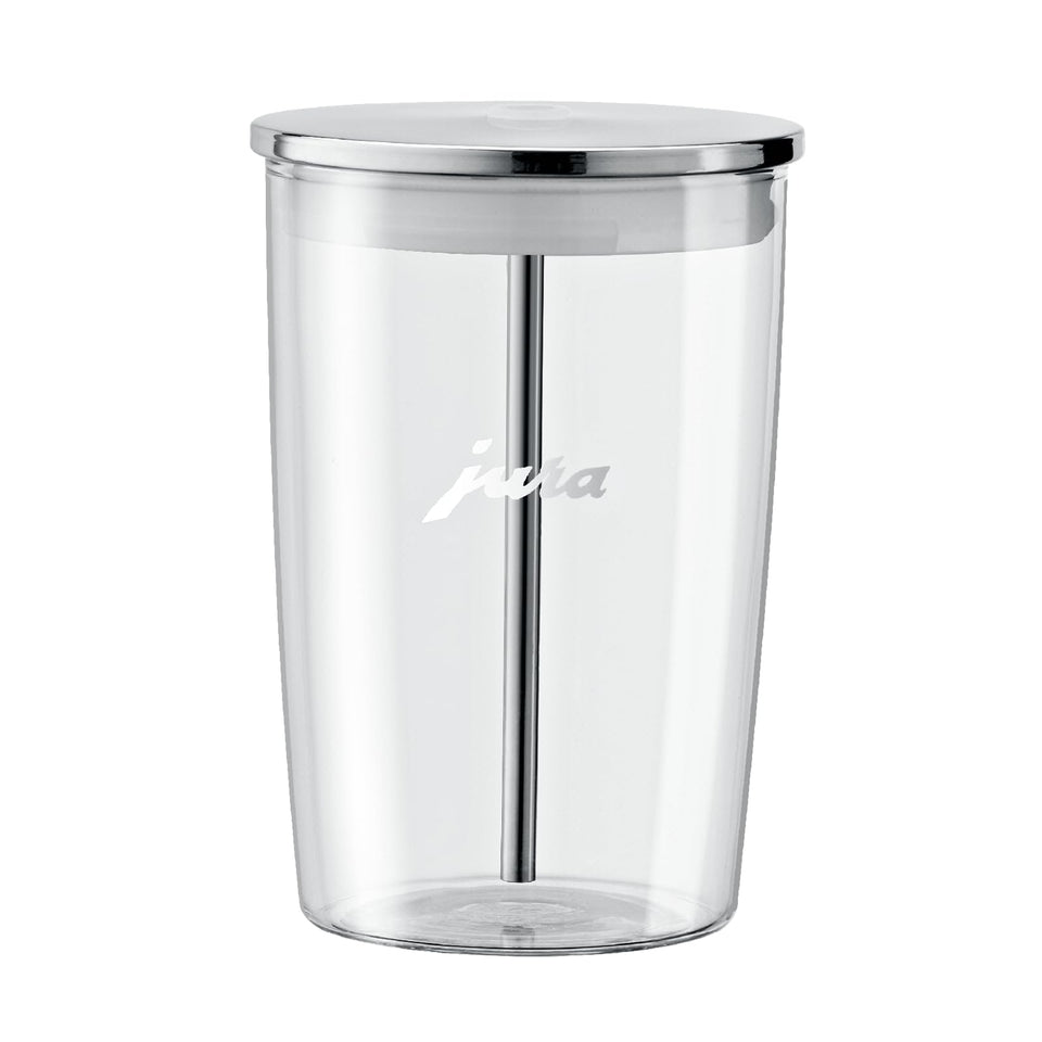 Jura glass milk container 0.5l for fresh latte milk at home.