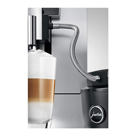 JURA milk pipe HP3 silver with opaque casing protects milk from light while preserving flavor.