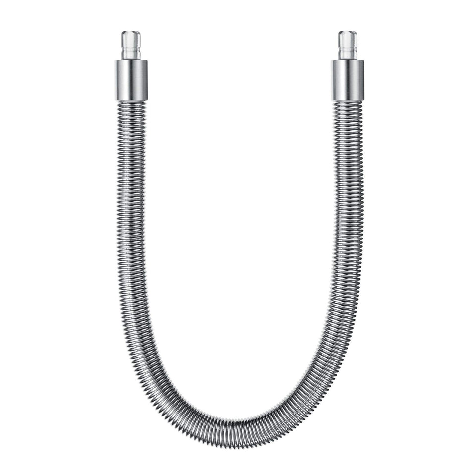 JURA milk pipe HP3 silver with stainless steel coil enables smooth froth and hygienic handling.
