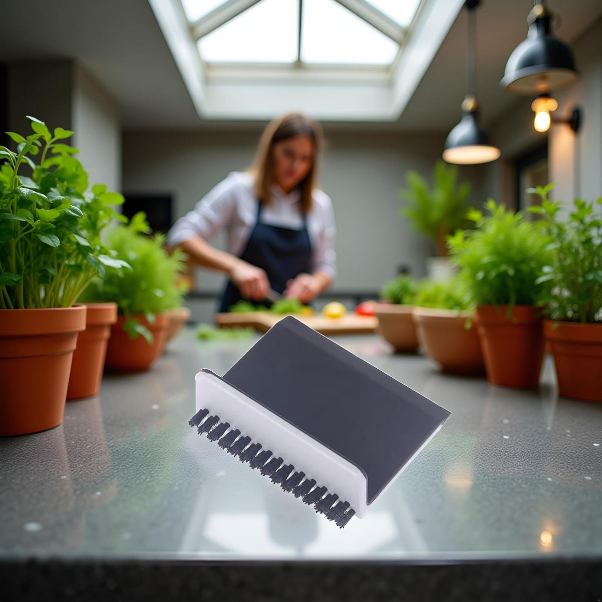Juroicessry vegetable-washing brush helps rinse produce efficiently