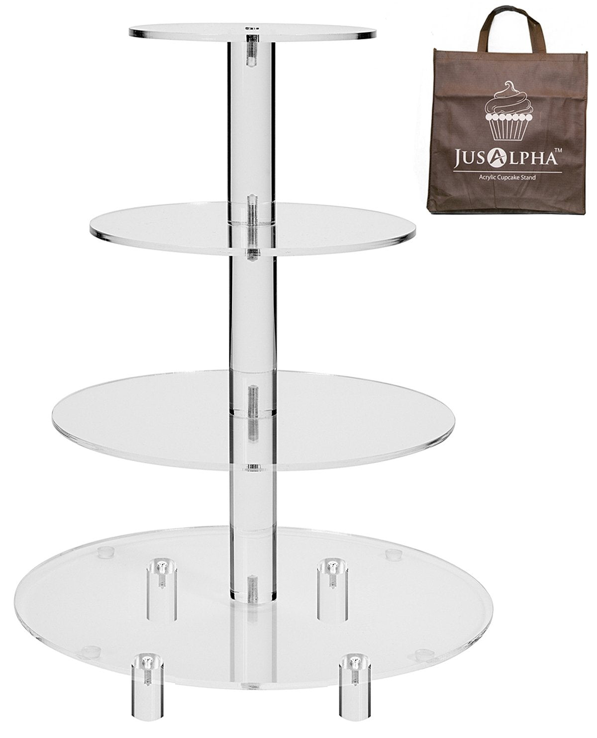 Jusalpha 4-tier round cupcake stand shown as an elegant wedding centerpiece.