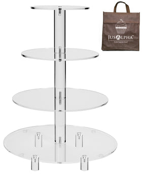Jusalpha 4-tier round cupcake stand shown as an elegant wedding centerpiece.