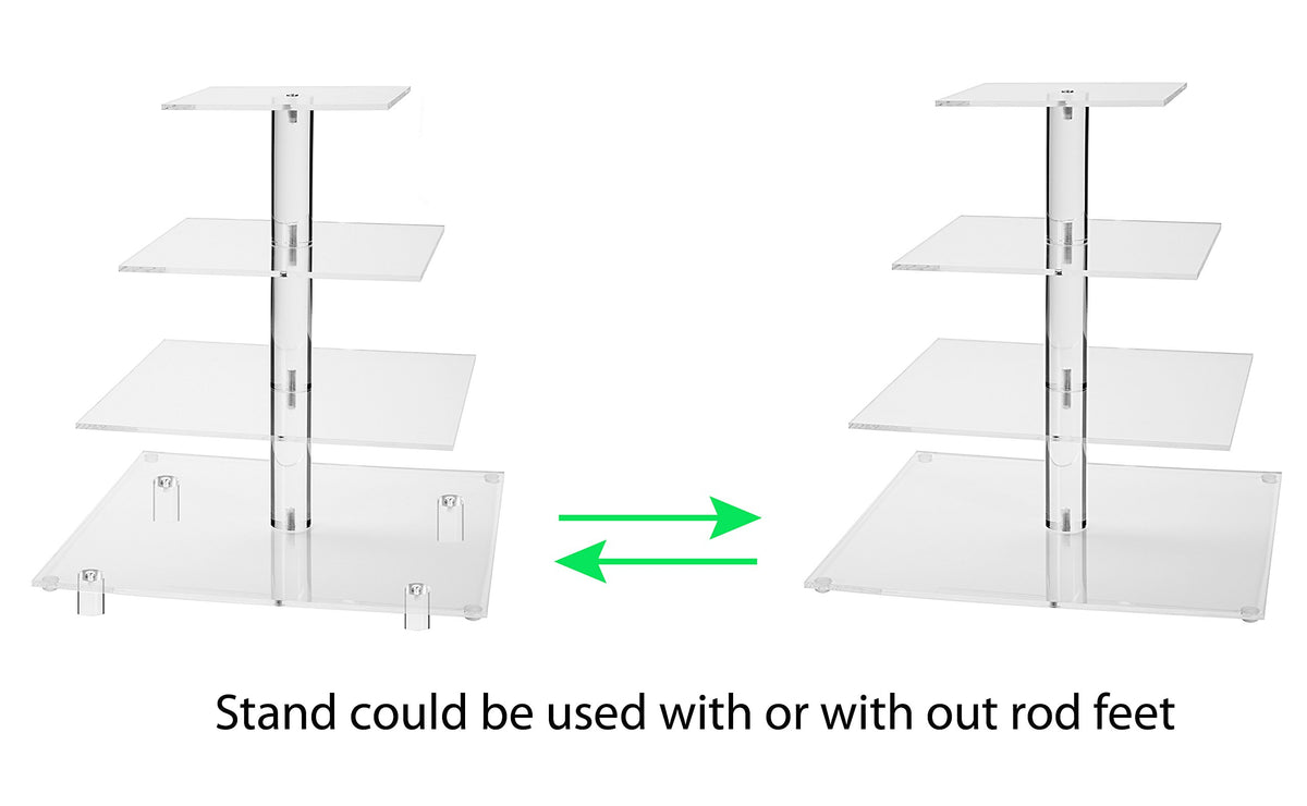 Jusalpha clear-edge acrylic cake stand enhances dessert presentation