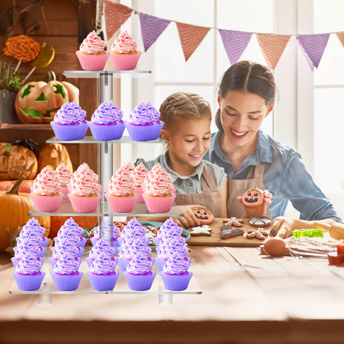 Jusalpha acrylic tiered stand with rod feet elevates desserts beautifully