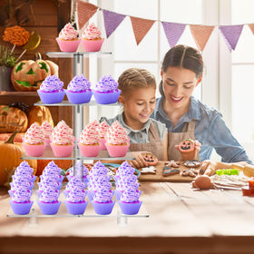 Jusalpha acrylic tiered stand with rod feet elevates desserts beautifully