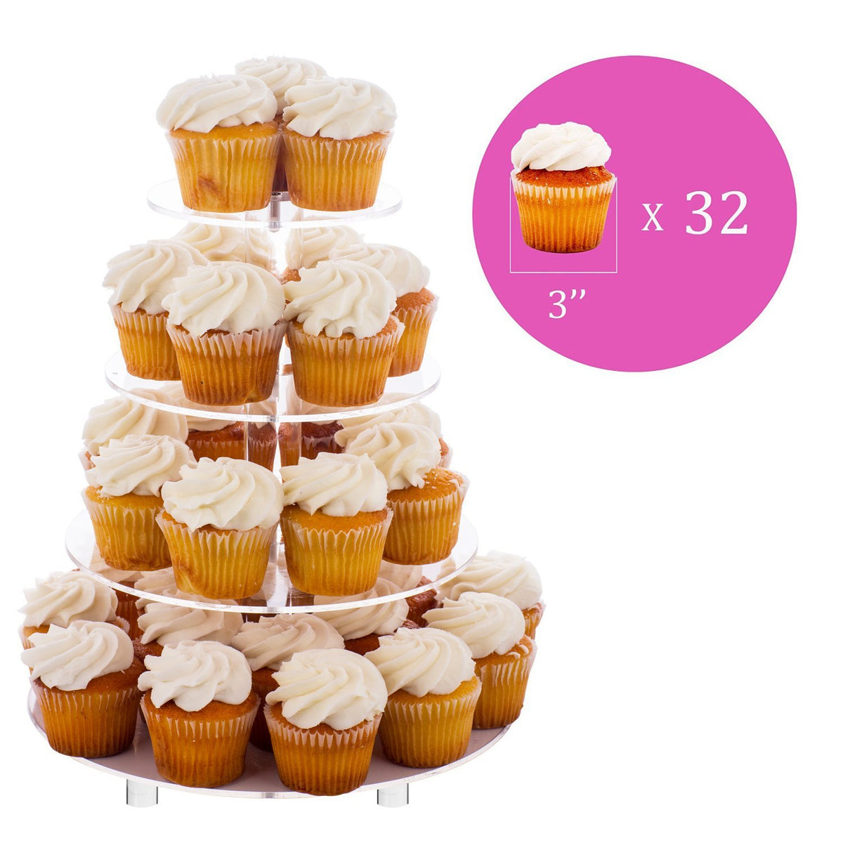 Jusalpha dessert tower with round plates enhances party desserts.