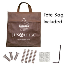 Jusalpha stand features removable rod feet for flexible display options.