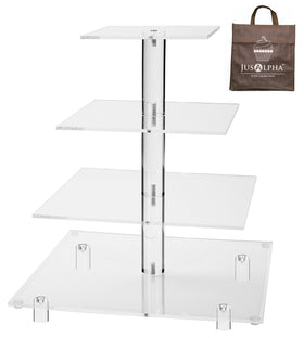Jusalpha square acrylic dessert display with sturdy base for easy serving