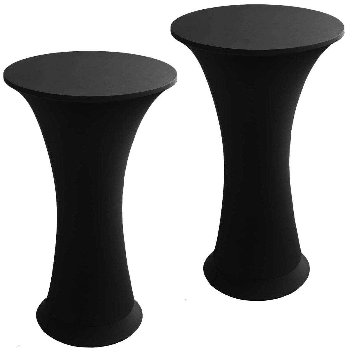 Jusmate cocktail spandex round tablecloth 24x43 black fits tightly and enhances party ambiance.