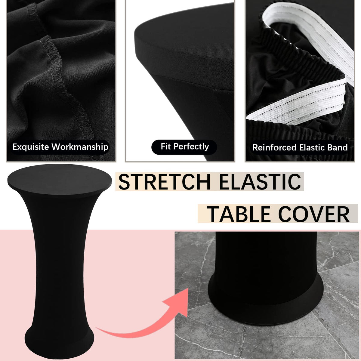 Jusmate stretch fabric is durable and machine washable for busy venues.