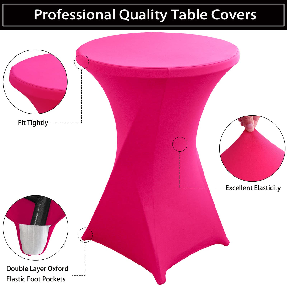 Jusmate magenta tablecloth suitable for trade shows and DJ booths