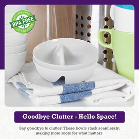 Just Artifacts Just Crunch dishwasher-safe bowls for easy cleanup