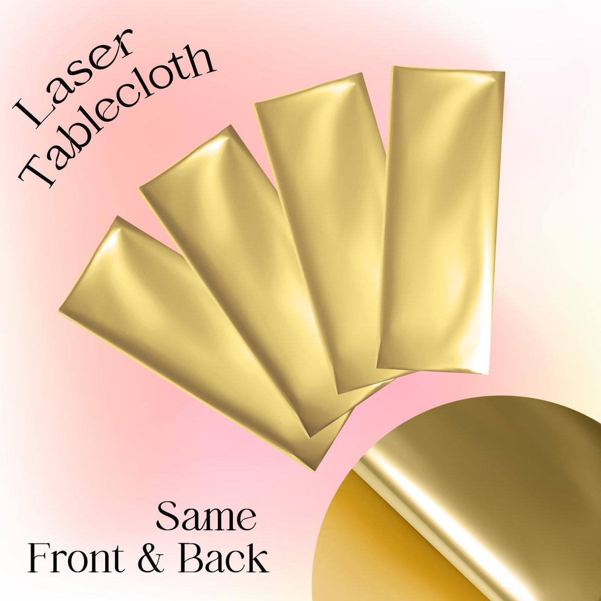 Just Shimmer metallic gold tablecloth setting a sophisticated ambiance