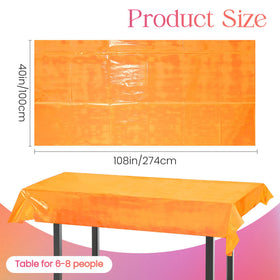 Just Shimmer orange iridescence tablecloth 40x108 inches under party lighting enhances photos